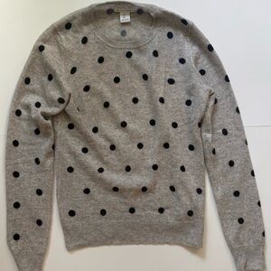 Rachel Zoe Gray cashmere Sweater with Black Dots